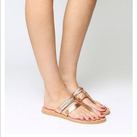 UGG | Shoes | Ugg Audra Rose Gold Sandals Size 8 | Poshmark